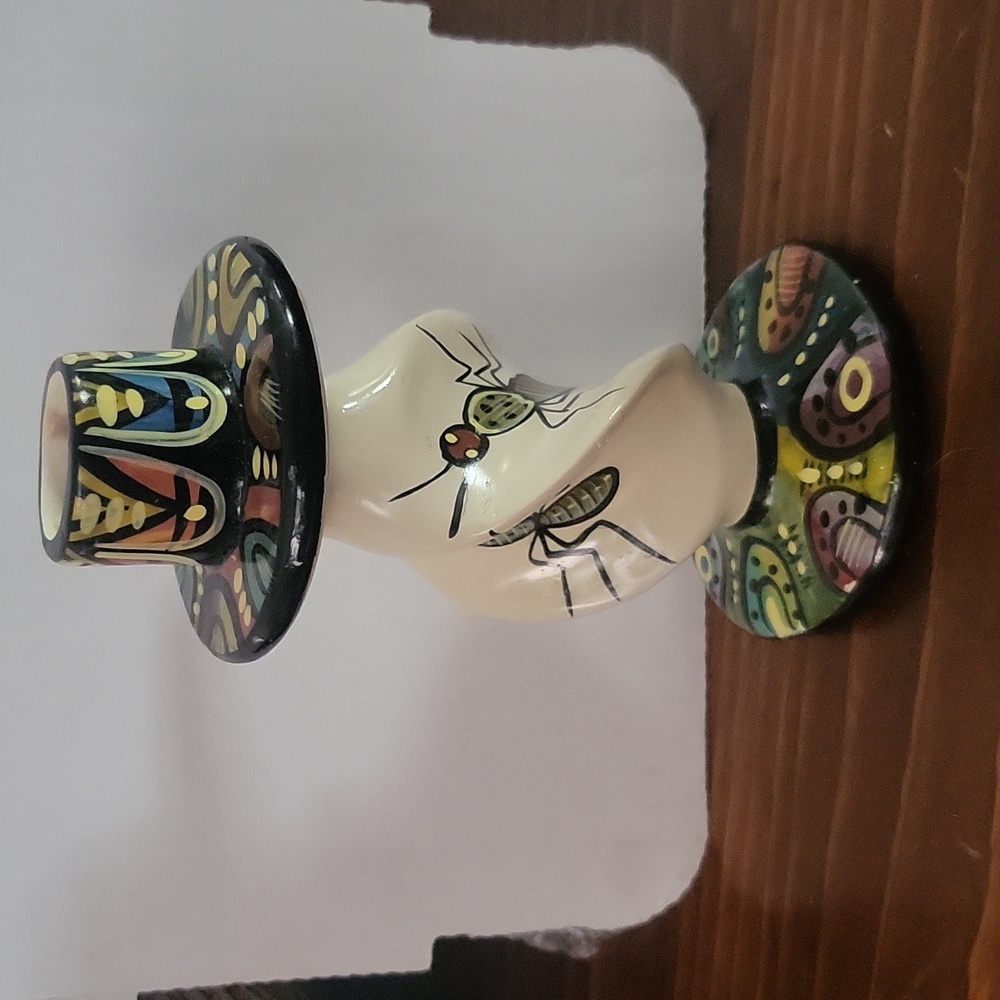 Folk art candle holder